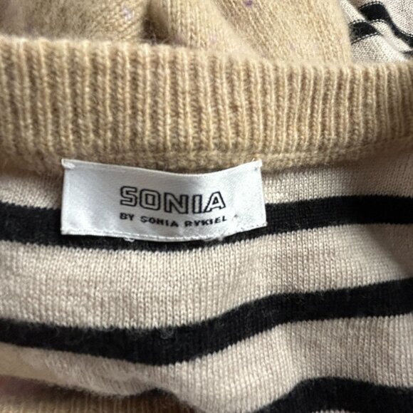 Sonia By Sonia Rykiel Womens Multicolor Knit Sweater Dress Long Sleeve Striped - Picture 3 of 7